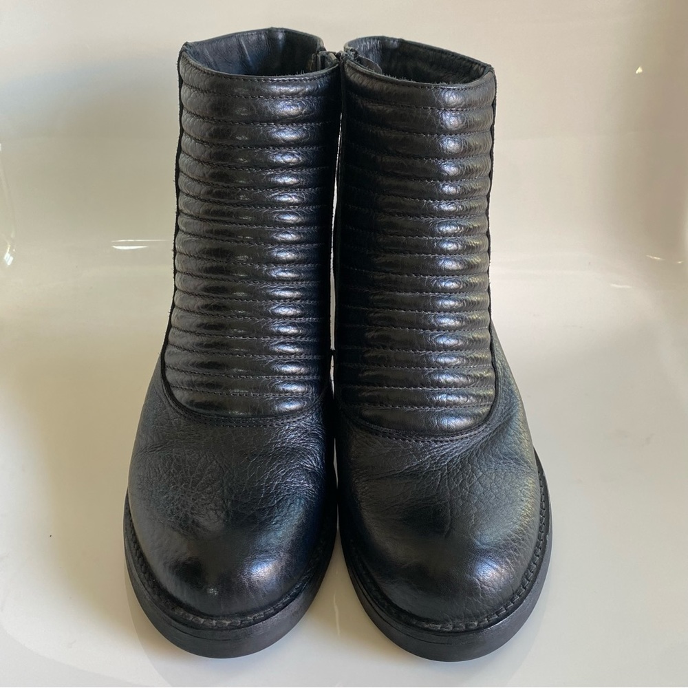 Shoe Biz Copenhagen Low-Cut Leather Boot in Black